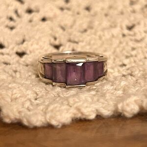 Lavender Purple Gemstone 925 Silver Ring
